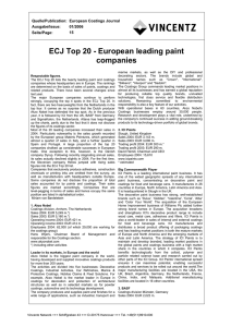 ECJ Top 20 - European leading paint companies