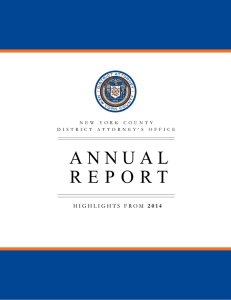 2014 Annual Report - The New York County District Attorney`s Office