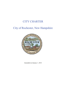 City Charter – Page 1 CITY CHARTER ROCHESTER, NEW