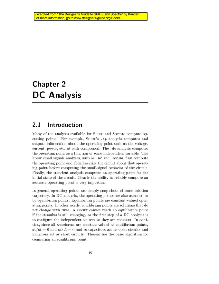 DC Analysis The Designer`s Guide Community