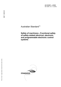 AS 62061-2006 Safety of machinery - Functional safety