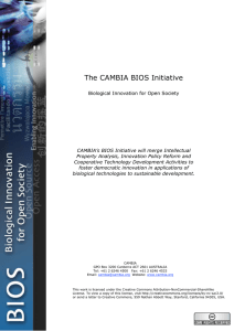 The CAMBIA BIOS Initiative