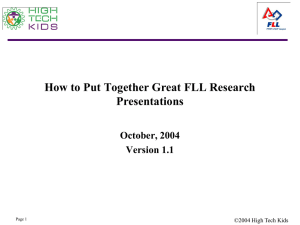 How to Put Together Great FLL Research