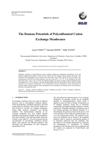 The Donnan Potentials of Polysulfonated Cation Exchange
