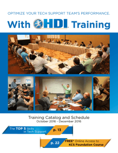 HDI Training Catalog 2016Q4