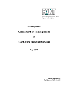 Assessment of Training Needs in HCTS