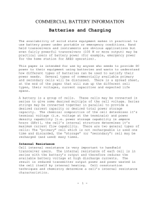 COMMERCIAL BATTERY INFORMATION Batteries and Charging