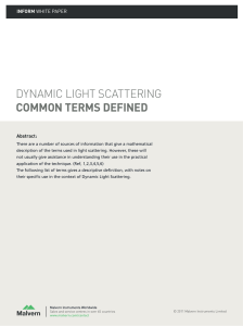 Dynamic light scattering common terms defined