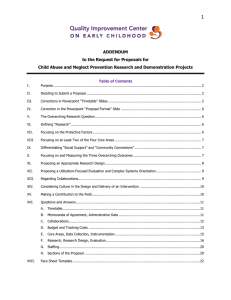 Addendum to RFP - Center for the Study of Social Policy