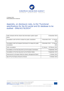 Appendix, on disclosure rules, to the