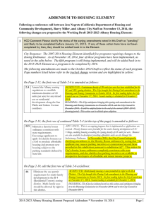 Housing Element Addendum 1