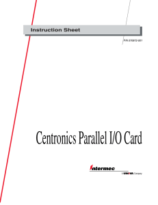 Centronics Parallel I/O Card Instructions