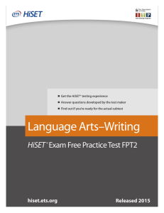 Writing Practice Test (FPT2 – Released in 2015)