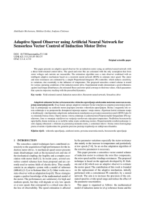 Adaptive Speed Observer using Artificial Neural