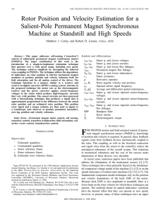 Rotor Position And Velocity Estimation For A Salient