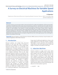 A Survey on Electrical Machines for Variable Speed Applications