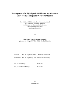 Development of a High Speed Solid Rotor Asynchronous Drive fed