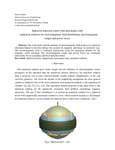 Spherical induction motor with anisotropic rotor