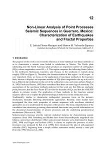 Non-Linear Analysis of Point Processes Seismic