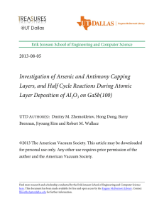 Investigation of Arsenic and Antimony Capping Layers, and Half