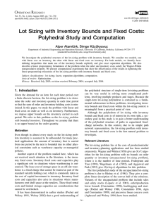 Lot Sizing with Inventory Bounds and Fixed Costs