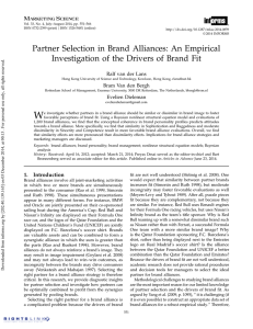 Partner Selection in Brand Alliances