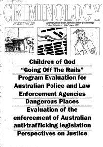 CRIMINOLOGY AUSTRALIA - VOL 5 NUMBER 1 - JULY
