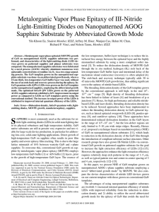 Metalorganic Vapor Phase Epitaxy of III-Nitride