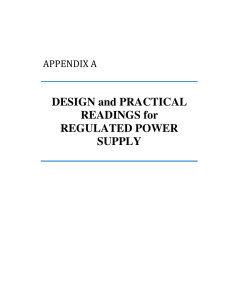 DESIGN and PRACTICAL READINGS for REGULATED POWER