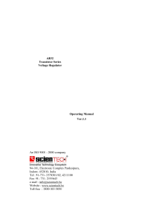 AB32 Transistor Series Voltage Regulator Operating Manual Ver.1.1