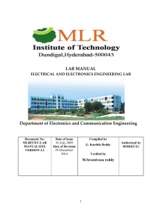 Lab1 - MLR Institute of Technology, Management, Pharmacy