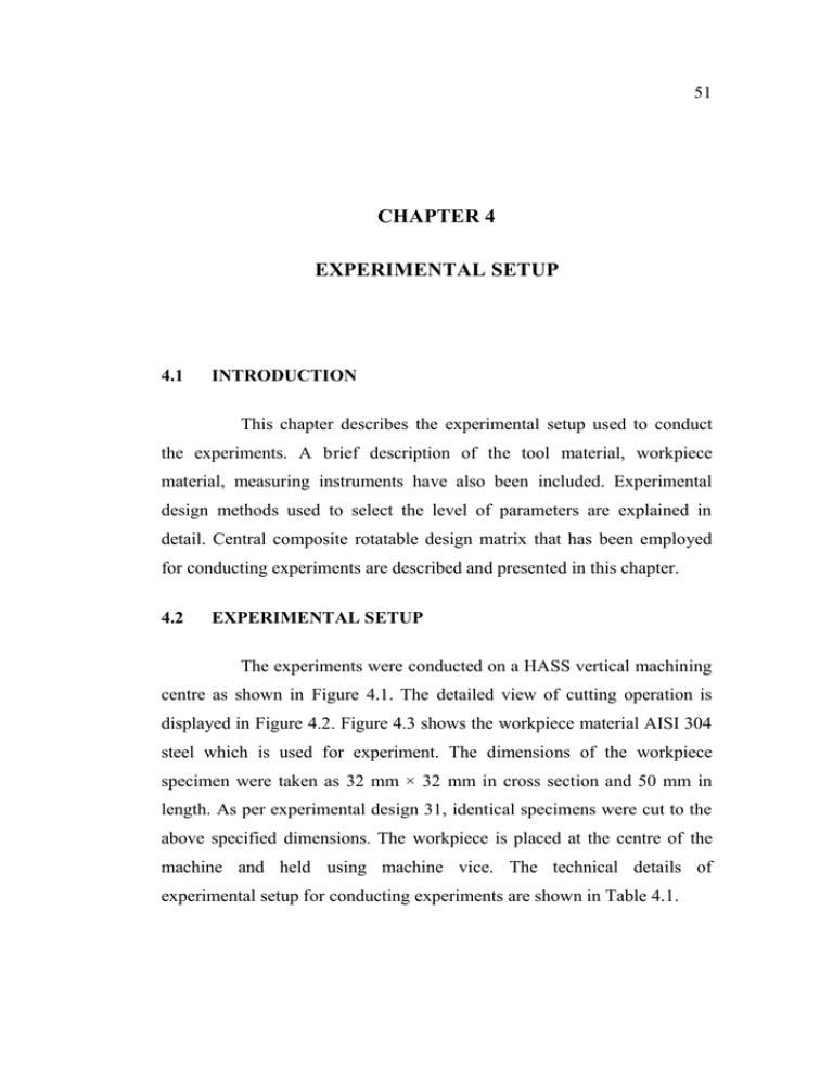 research paper experimental setup