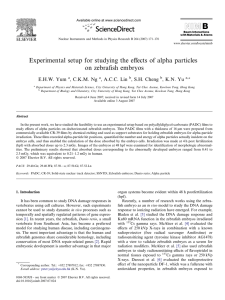 Experimental setup for studying the effects of alpha particles on