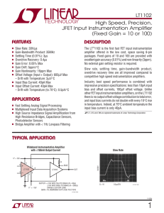 LT1102 - High Speed, Precision, JFET Input Instrumentation