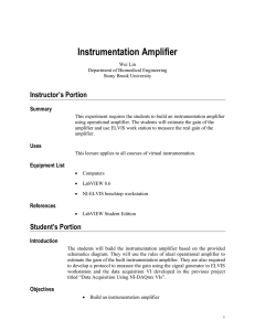 Instrumentation Amplifier - Department of Biomedical Engineering