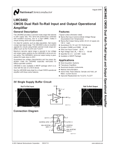 LMC6482 CMOS Dual Rail-To-Rail Input and Output Operational