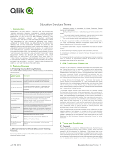 Education Services Terms