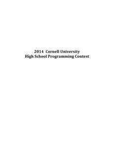 2014 Cornell University High School Programming Contest