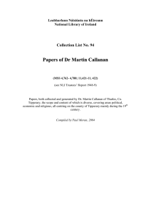 Papers of Dr Martin Callanan - National Library of Ireland