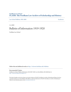 Bulletin of Information 1919-1920