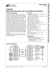 LMH0046 HD/SD SDI Reclocker with Dual