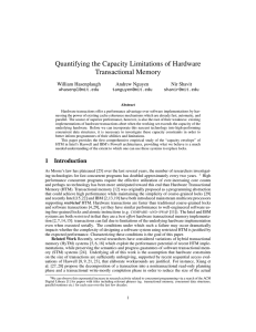 Quantifying the Capacity Limitations of Hardware Transactional