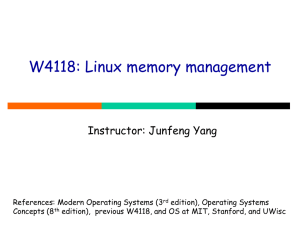 W4118: Linux memory management