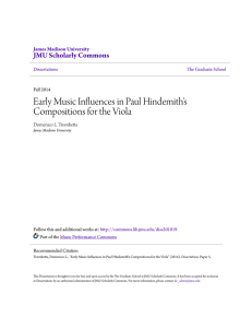 Early Music Influences in Paul Hindemith`s Compositions for the Viola