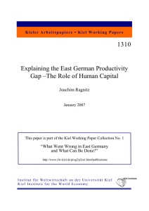 Explaining the East German Productivity Gap