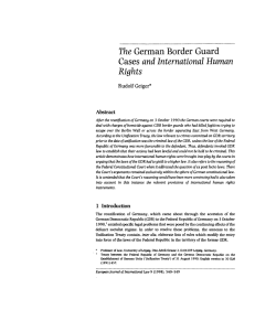 The German Border Guard Cases and International Human Rights