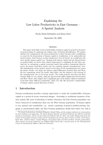 Explaining the Low Labor Productivity in East Germany