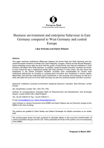 Business environment and enterprise behaviour in East Germany