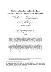 The Rise of the East and the Far East: German Labor Markets and