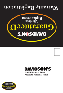 Davidson`s GuaranteeD® Lifetime Replacement
